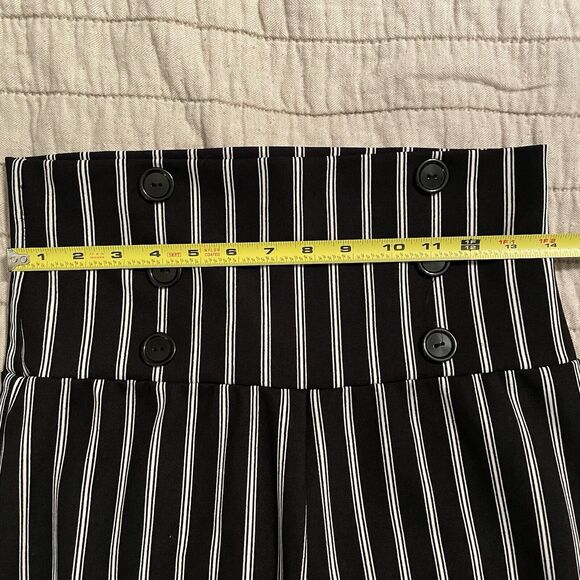 Vamp VTG Women's Super High Rise Pants Black/White Stripe Wide Leg Size MED - Picture 8 of 10